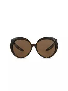 Лучшие круглые солнцезащитные очки 56 мм Balenciaga, цвет Havana Black