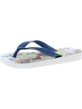 Лучшие шлепанцы для бассейна с принтом Minecraft для мальчиков Havaianas, цвет White/Blue