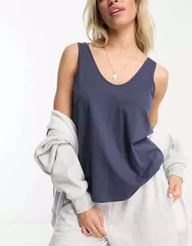 Лучший жилет с овальным вырезом ASOS Hourglass из смесового хлопка темно-синего цвета