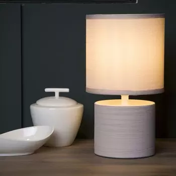 Люцид настольная лампа Greasby, E14, высота 260мм, кремовый Lucide, бежевый