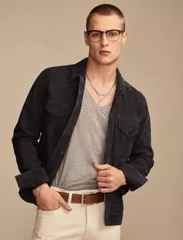 Lucky Brand Мужская замшевая куртка-рубашка в стиле милитари Cole Hauser, цвет rinse