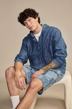 Lucky Brand мужские шорты высочайшего качества Lazer Leaf Indigo 7 дюймов