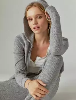 Lucky Brand Женская толстовка с капюшоном Cloud Jersey Waffle на молнии, цвет storm
