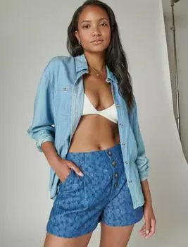 Lucky Brand женские шорты с пуговицами и люверсами, цвет medium light blue
