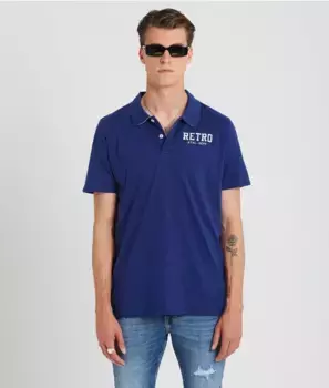 Lucky футболка с воротником Retro Jeans, синий