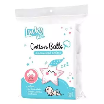 Lucky Ватный тампон для ухода 100шт, White