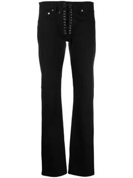 Ludovic de Saint Sernin джинсы прямого кроя со шнуровкой, черный