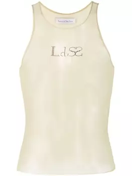 Ludovic de Saint Sernin прозрачный топ с логотипом, зеленый