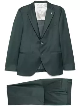 LUIGI BIANCHI MANTOVA костюм-двойка из вирджинской шерсти, зеленый