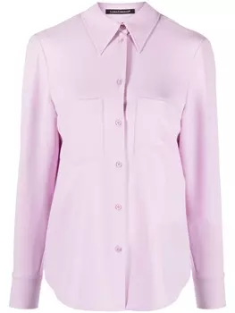 Luisa Cerano креповая рубашка с вырезом, фиолетовый