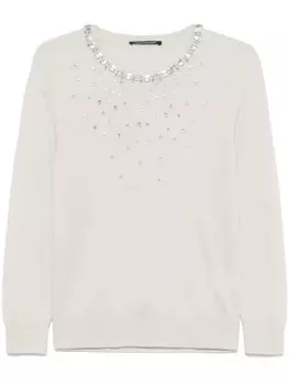 Luisa Cerano свитер со стразами, нейтральный
