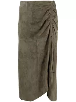 Luisa Cerano замшевая юбка, зеленый
