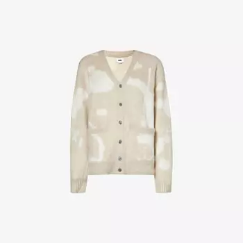 Luka Splatter вязаный кардиган свободного кроя с V-образным вырезом Obey, серый