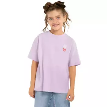 Lully-G Siroko хлопковая футболка с коротким рукавом для девочек, пурпурный