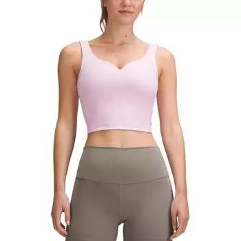 Lululemon Майка-топ Wunder Train Sweetheart со средней поддержкой, спортивное нижнее белье для женщин, витаминно-розовое