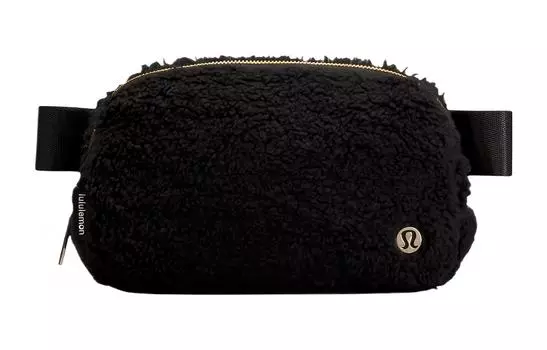 Lululemon Поясная сумка Everywhere Sheepskin, обычная женская, цвет натуральный черный