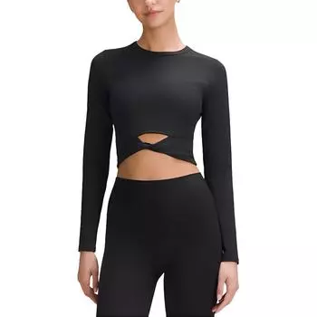 Lululemon Женская укороченная рубашка Nulu, черная