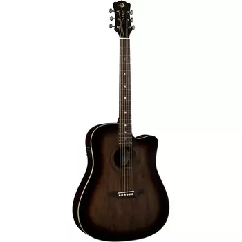 Luna Guitars Art Vintage Dreadnought Cutaway Акустически-Электрическая Гитара Состаренный Винтаж Brownburst
