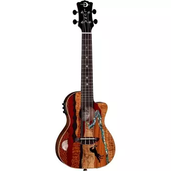 Luna Guitars Vista Stallion Concert Акустическая-электрическая гавайская гитара Gloss Natural