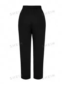 LUNE Простые термоштаны Для женщин больших размеров, легкий Shein, черный