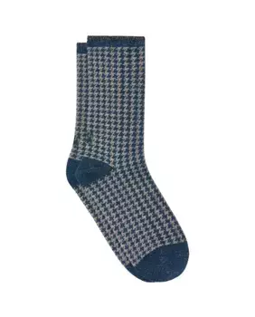 Люрекс обычные синие джинсы с гусиной лапкой, носок Kiff-Kiff, синий