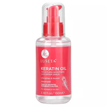 Luseta Beauty, Keratin Oil, легкая разглаживающая сыворотка для восстановления волос, 100 мл (3,38 жидк. унции)