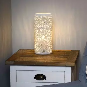 Люсиде Кант Настольная лампа, керамика, белый, E14 Lucide