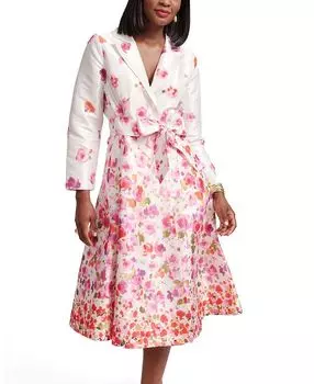Люсиль Платье-рапа с карманами из поли-дупиона Full of Posies Frances Valentine, розовый