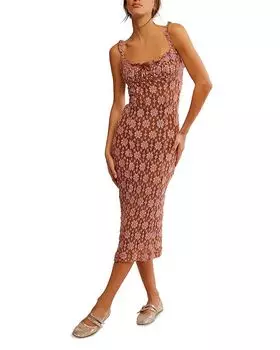 Люсинда Платье миди Free People, коричневый