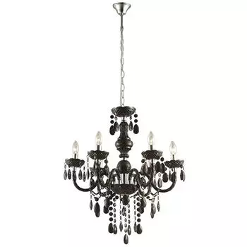 Люстра, люстра, черный, кристаллы, 6 лампочек etc-shop