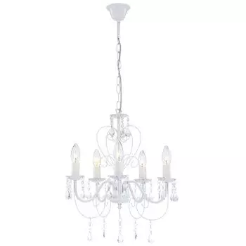 Люстра, люстра, кристаллы, белый, 5 ламп, В 129 см Globo Lighting