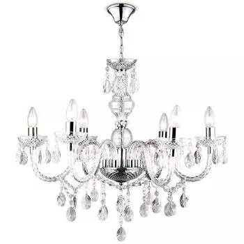 Люстра, люстра, кристаллы, прозрачный, 6 ламп, В 166 см Globo Lighting