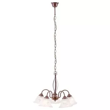 Люстра, люстра, стекло, белый, ржавчина, 5 ламп, 53,5 см etc-shop