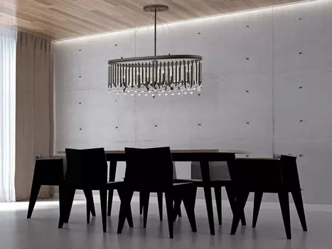 Люстра Piper Bar, металл цвета эспрессо, стекло, 6 лампочек Kichler