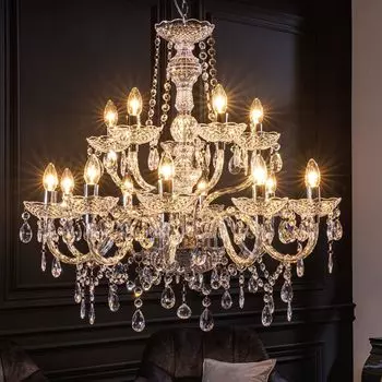 Люстра RISS-ambiente design CRYSTAL XL 80 см, 15-рожковая люстра из прозрачного акрила, подвесной светильник Riess-Ambiente, прозрачный