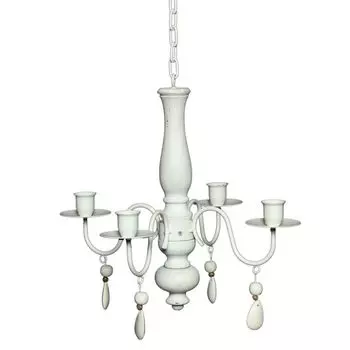 Люстра Romance дерево/железо, 4 предмета, 60см Ambiente Haus, белый