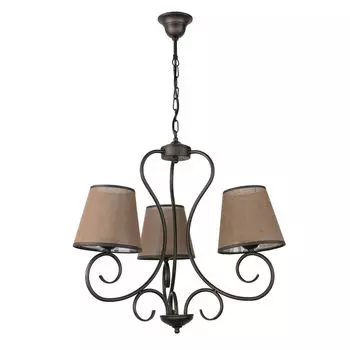 Люстра с абажуром 3-рожковая подвесная лампа в деревенском стиле E27 для загородного дома, обеденного стола, гостиной Licht-Erlebnisse, коричневый
