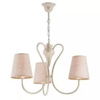 Люстра с абажуром кремово-медного цвета E27, тканевая металлическая люстра в деревенском стиле Licht-Erlebnisse, мультиколор