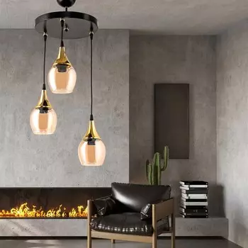 Люстра Safir Light Embudo Honey Glass, 3 предмета - черный