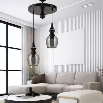 Люстра Safir Light Pera из дымчатого стекла, 2 предмета - черный