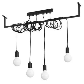 Люстра SALAMANCA 4 черная 4xE27 60Вт ткань, сталь 150x10x100см Sollux Lighting