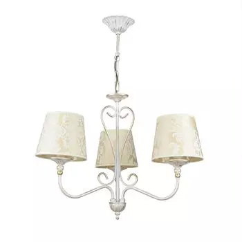 Люстра Shabby Gold Ecru с абажуром, 3 плафона 64 см, подвесной светильник E27 для гостиной, столовой, спальни Licht-Erlebnisse, мультиколор