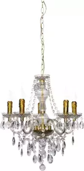 Люстра TRIO Leuchten "LSTER", 5 языков пламени, лампа E14 | без лампочек, точки горения с видом пламени 51 см, Высота: 57 см, цвет messingfarben