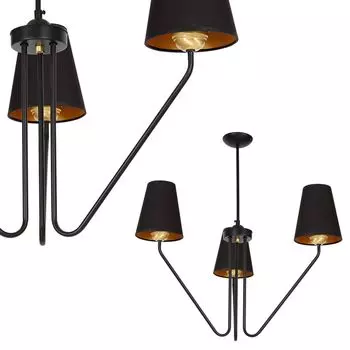 Люстра Victoria Black 3Xe27 потолочный светильник потолочный светильник Milagro, черный