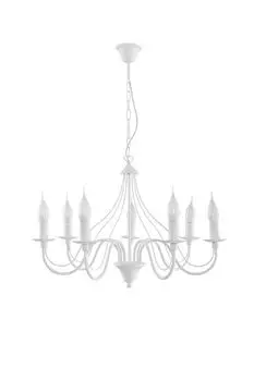 Люстра в деревенском стиле FIORANO, белый металл, 7 лампочек, подвесной светильник для гостиной, столовой, обеденного стола Licht-Erlebnisse