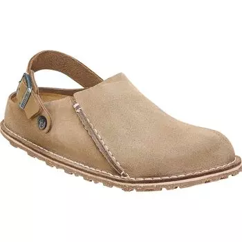 Лютри узкие замшевые клоги Birkenstock, коричневый