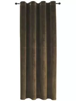 Люверсы для штор коричневые блэкаут 300х245 см бархатные мягкие непрозрачные шторы Haus und Deko, коричневый