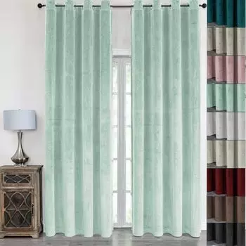 Люверсы для штор прозрачные Ноэлла, размер: 140х145см, цвет: зеленый Cleanlevel EST 2016