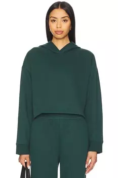 Luxe флисовый кроп-худи счастья Beyond Yoga, dark spruce green
