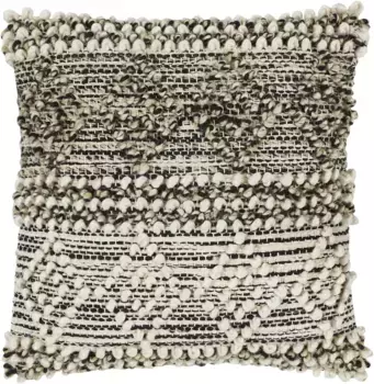 LUXOR Living декоративная подушка "Aalborg", декоративная подушка, квадратная, 40х40 см, шерстяная подушка с наполнителем, стиль бохо, кремовый/антрацит
